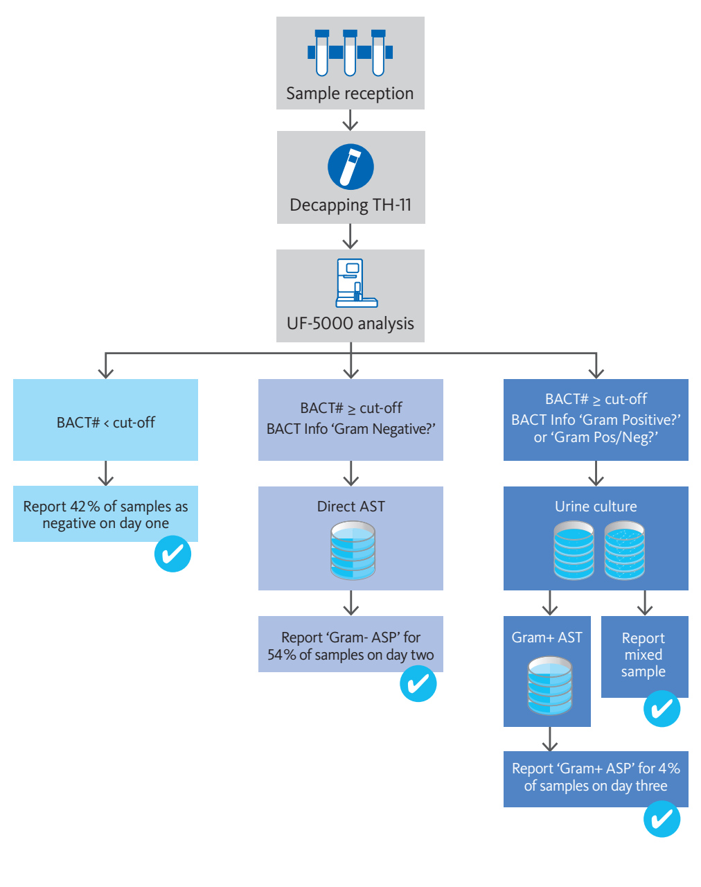 Fig. 1: Flow chart indicating the workflow of the UF-5000 analysis